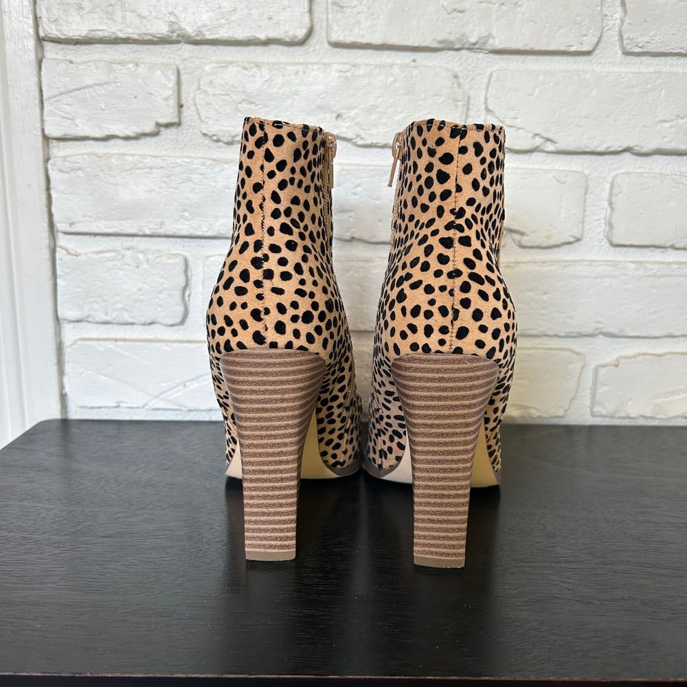 Just Fab Ivan'a Animal Print Heeled Pointed Toe Bootie Women's‎ 6.5 - Picture 3 of 8